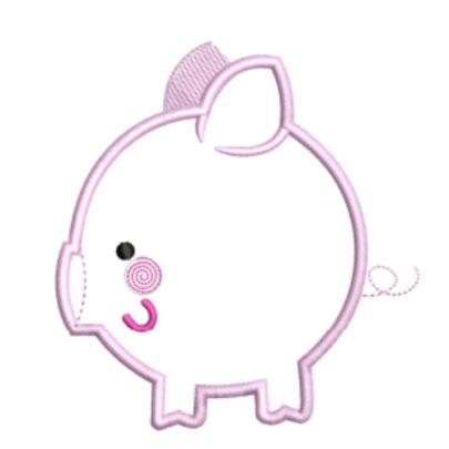 Chubby Animals Applique Piggy