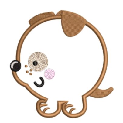 Chubby Animals Applique Puppy