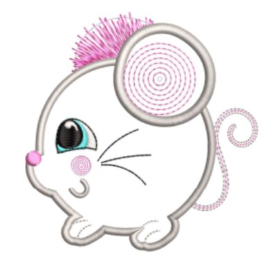 Chubby Animals Applique Mouse