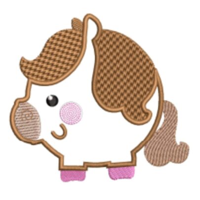 Chubby Animals Applique Horse