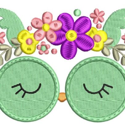 Animal Faces with flower crowns - single design - Owl
