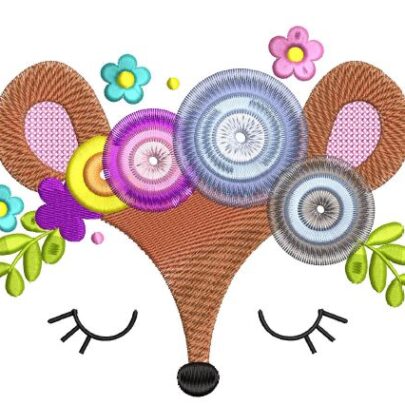 Animal Faces with flower crowns - single design - Deer