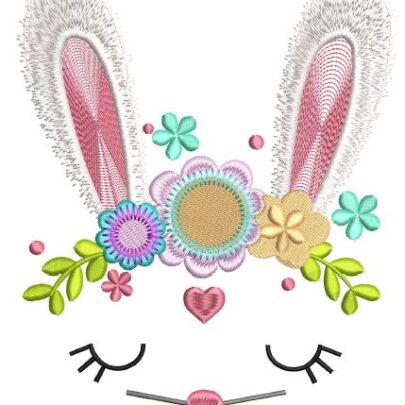 Animal Faces with flower crowns - single design - Bunny