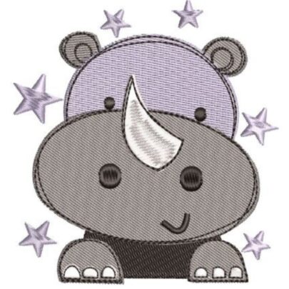 SPS040_05_Cute Grey African Bush Animals - Rhino 1