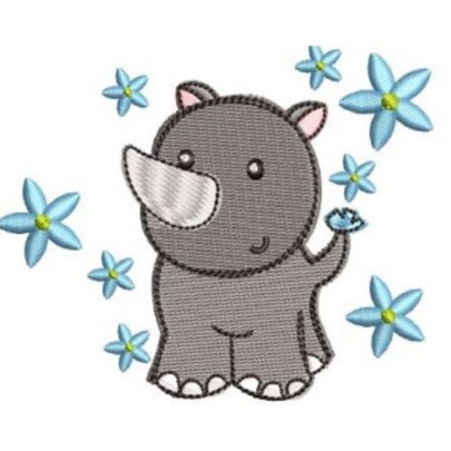 Cute Grey African Bush Animals - Rhino 2