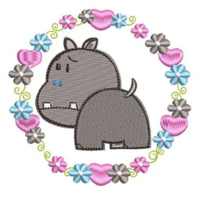 Cute Grey African Bush Animals - Hippo 3