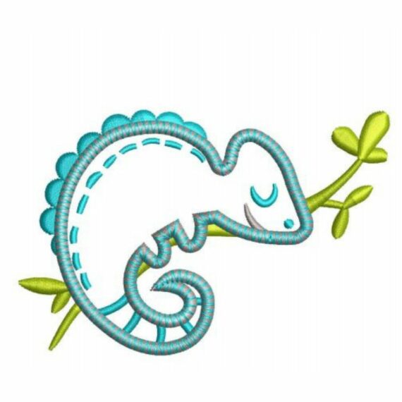 Cute Applique Jungle Animals - Chameleon