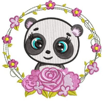 Cute Animals in flower frame - Panda