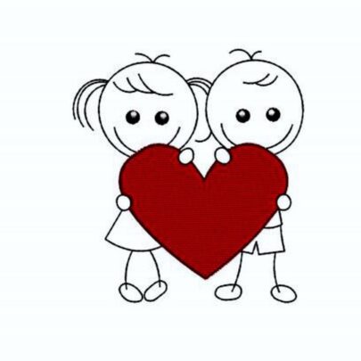 Love Stick figures - Holding heart 2