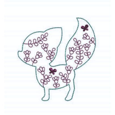 Flower Animals - Foxie Two Tone Raw Edge Applique