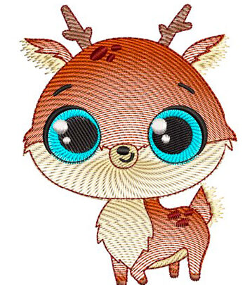 Cute Big Eye Safari Animals - Deer