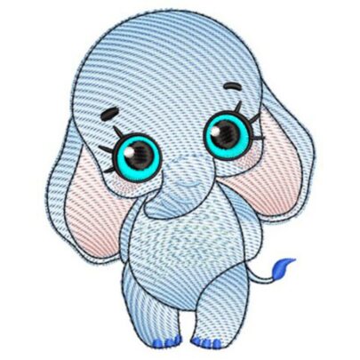 Cute Big Eye Safari Animals - Elephant