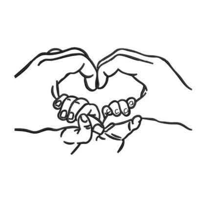 Line Art Family Love - Family holding hands