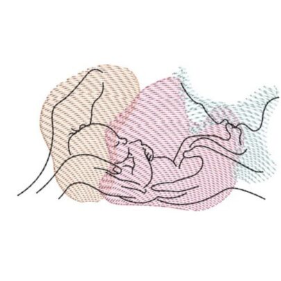 Line Art Love - Mom , Dad and Baby