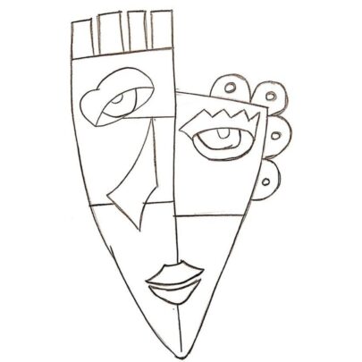 Line Art Faces - Face 4