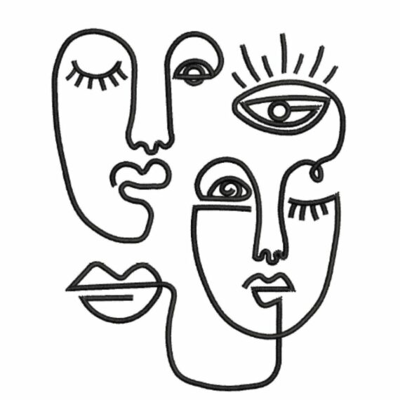 Line Art Faces - Face 6