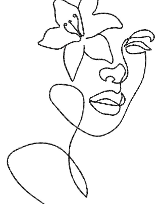 Line Art Faces - Face 7