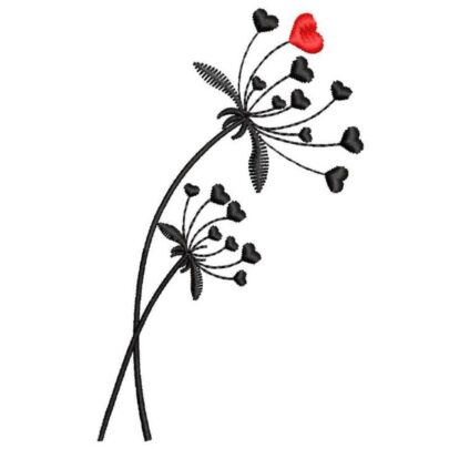 Dandelion one red heart - Single Design