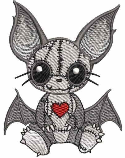 Cute Vintage Patchwork Animals - Bat