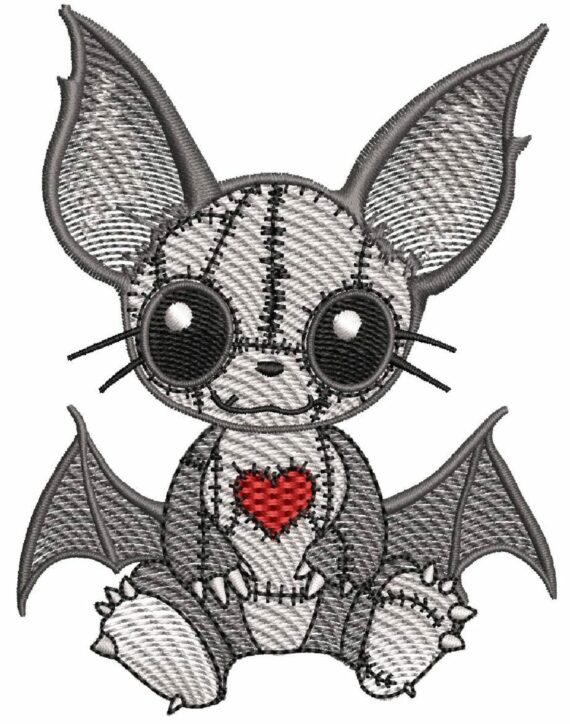 Cute Vintage Patchwork Animals - Bat
