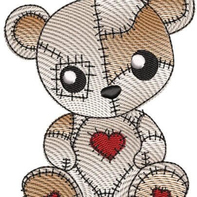 Cute Vintage Patchwork Animals - Bear