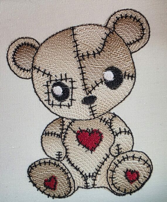 Cute Vintage Patchwork Animals - Bear - Image 2