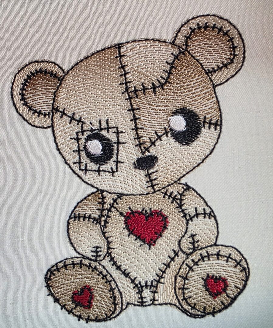 Cute Vintage Patchwork Animals - Bear - Image 2