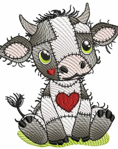 Cute Vintage Patchwork Animals - Cow