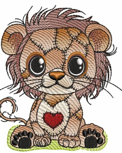 Cute Vintage Patchwork Animals - Lion