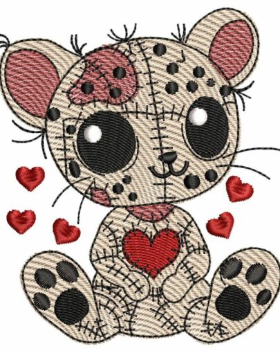 Cute Vintage Patchwork Animals - Baby Quoll