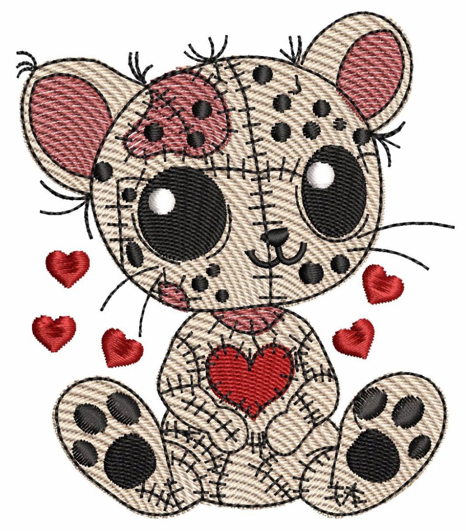 Cute Vintage Patchwork Animals - Baby Quoll