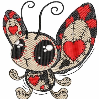 Cute Vintage Patchwork Animals - Butterfly