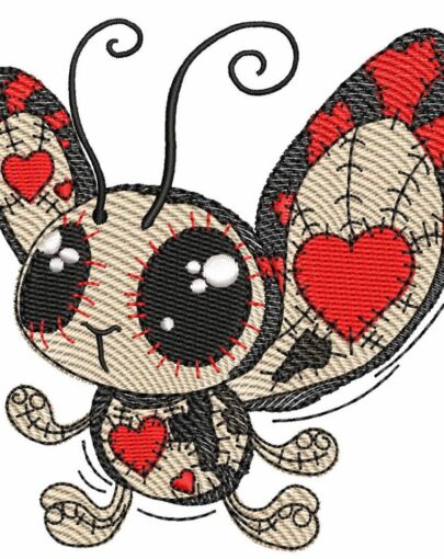 Cute Vintage Patchwork Animals - Butterfly