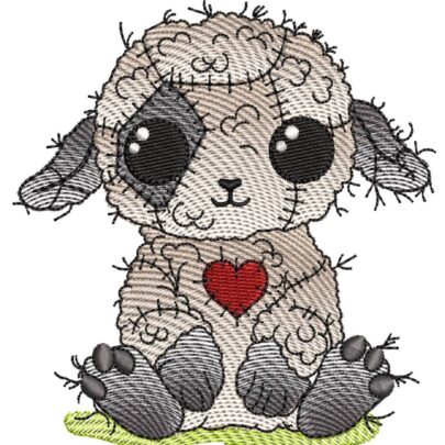 Cute Vintage Patchwork Animals - Lamb