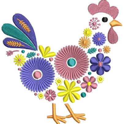 Floral Chickens - 1