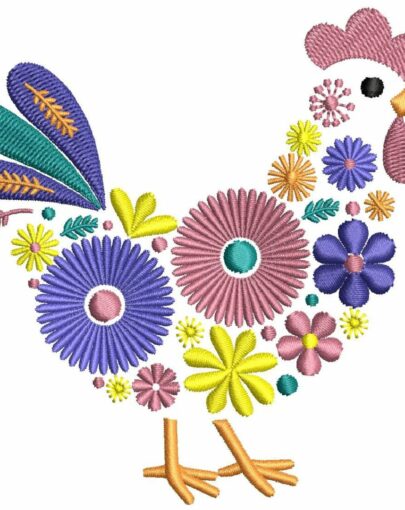 Floral Chickens - 1