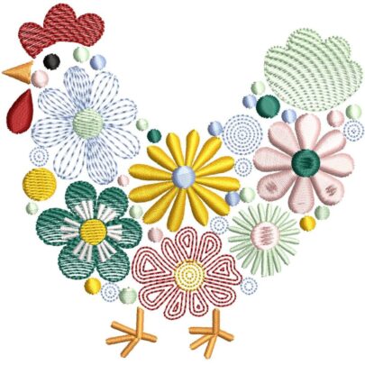 Floral Chickens - 2