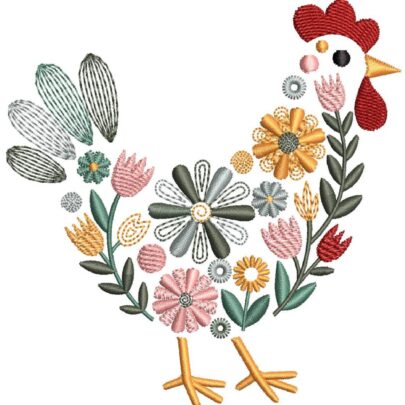 Floral Chickens - 3