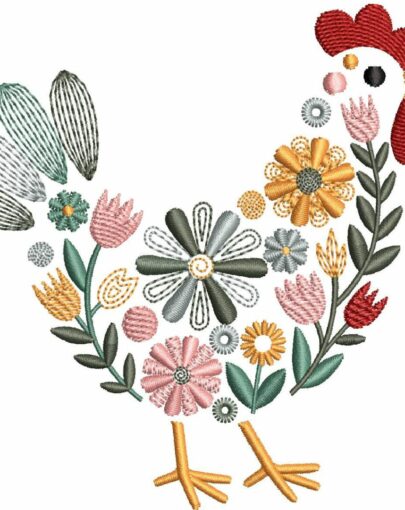 Floral Chickens - 3