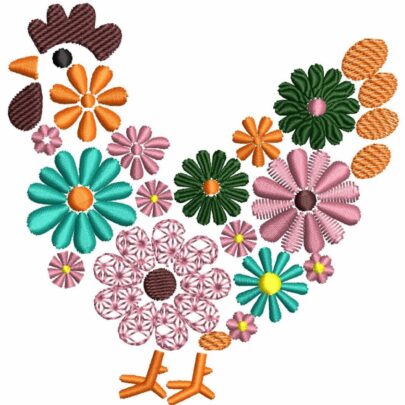 Floral Chickens - 4