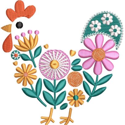 Floral Chickens - 10