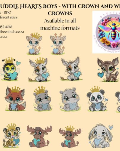 Cuddle Hearts - Boys - With & Without Crowns - Full Set