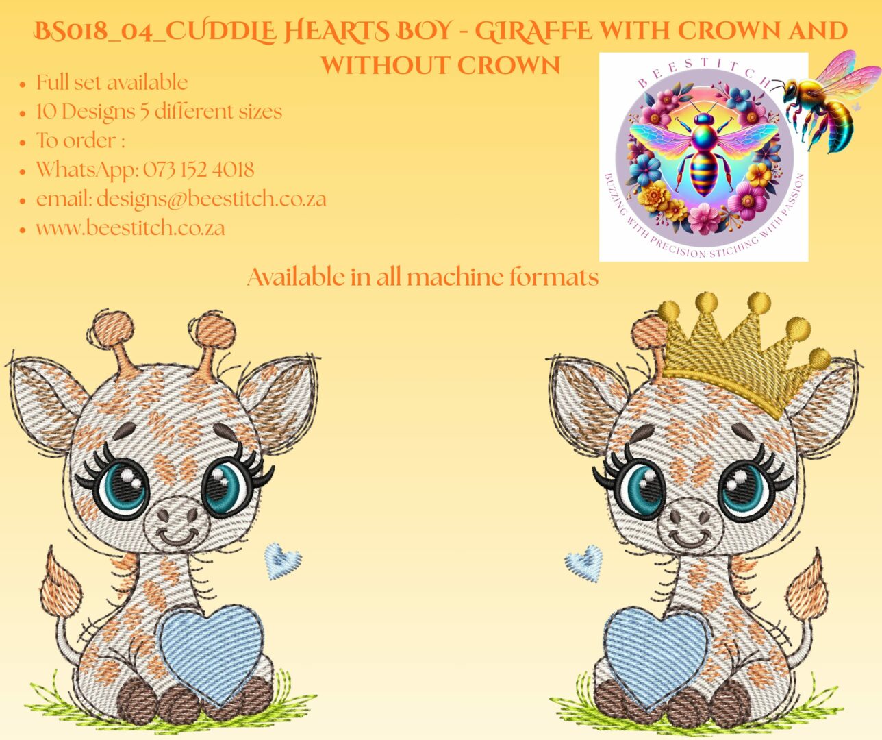 Cuddle Hearts - Giraffe boy - with & without crown - Image 3