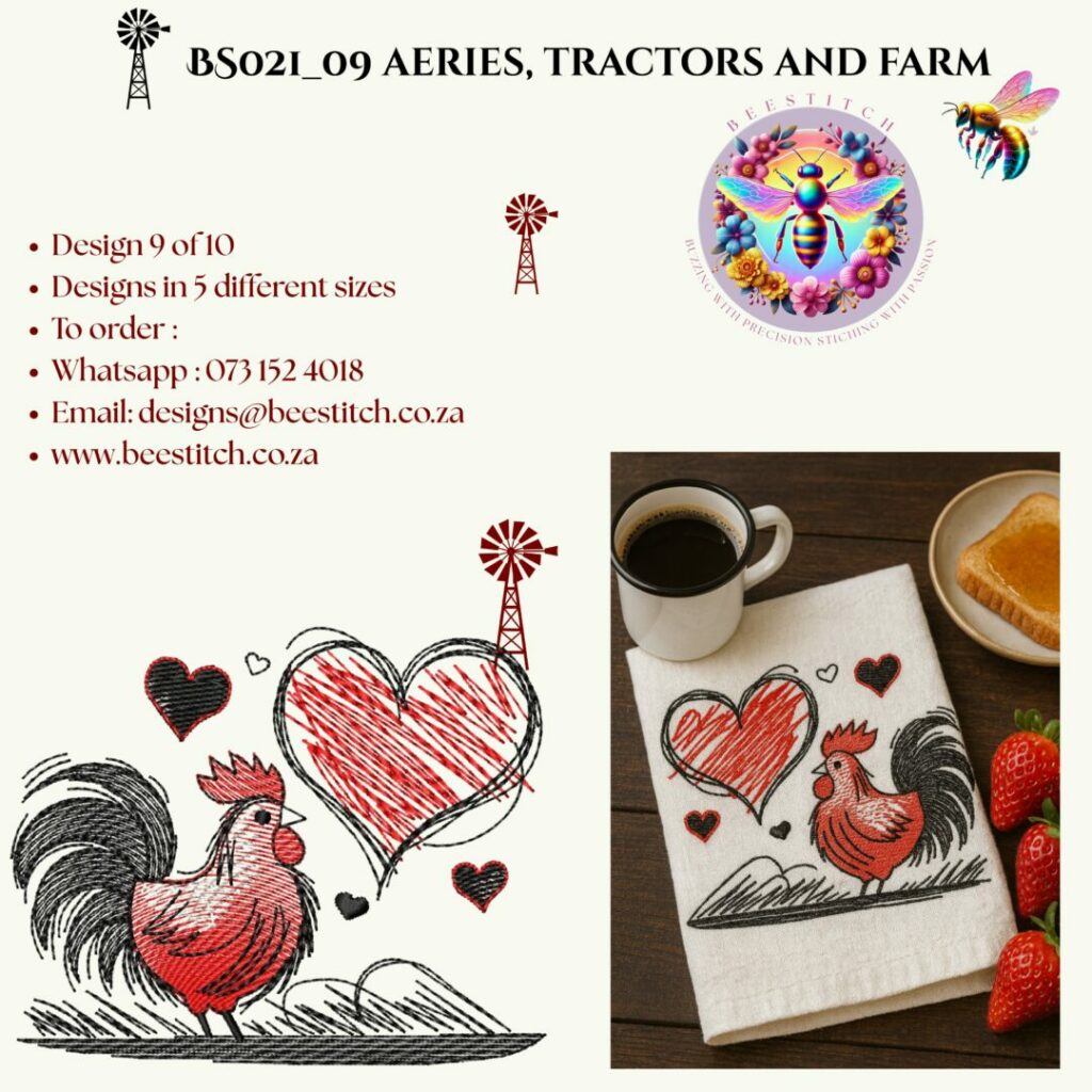 Aeries,Tractors and Farm - Design 9 - BeeStitch