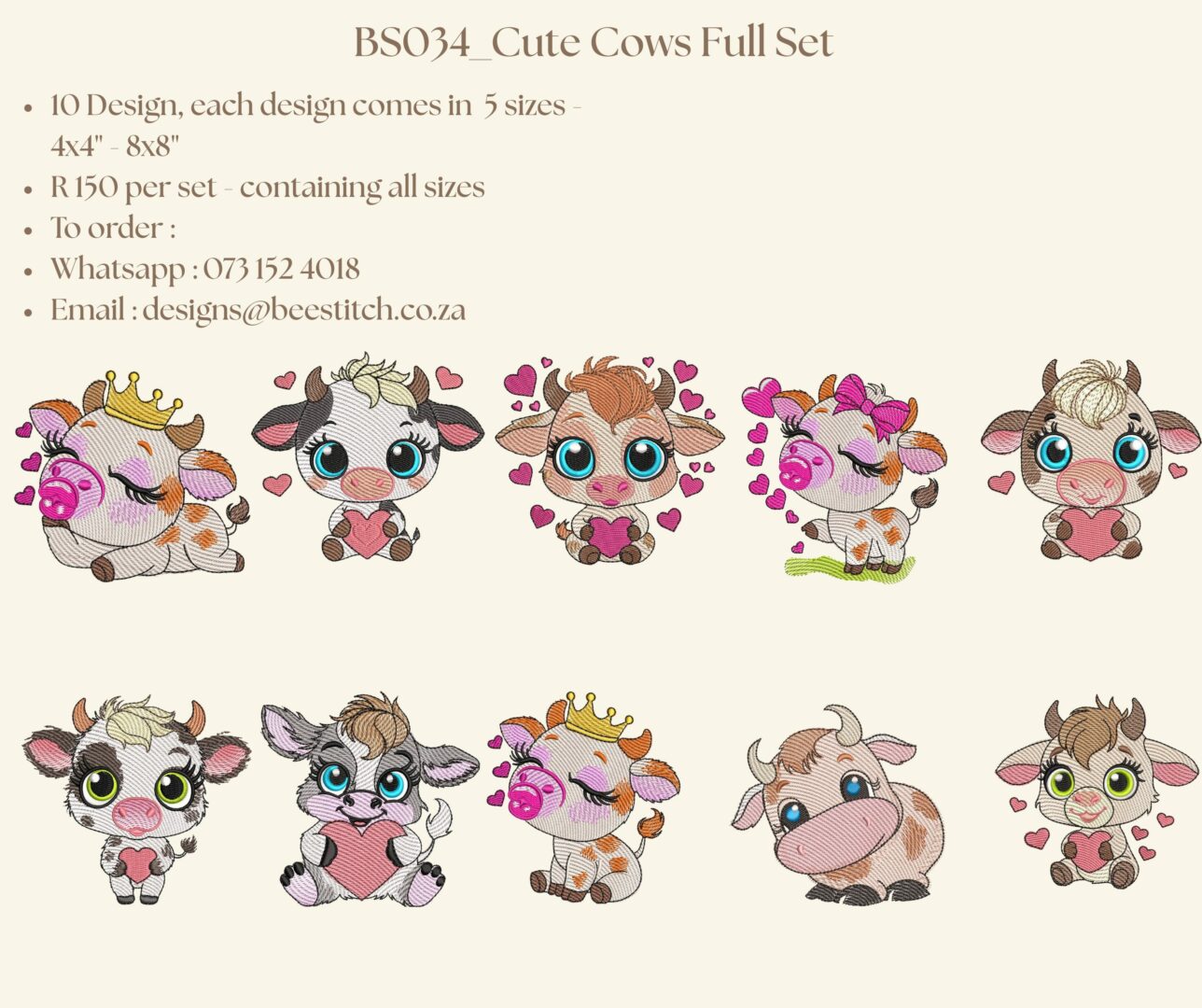Cute Cows - Full Set of 10