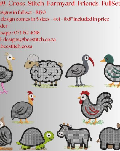 Cross Stitch Farmyard Friends - Full Set