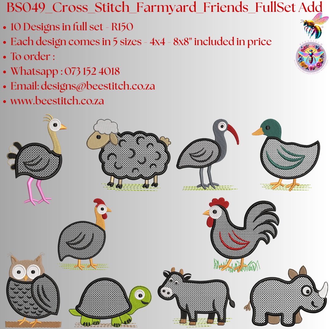 Cross Stitch Farmyard Friends - Full Set