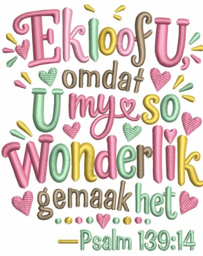 Ek loof U omdat U my so wonderlik gemaak het  - Single Design